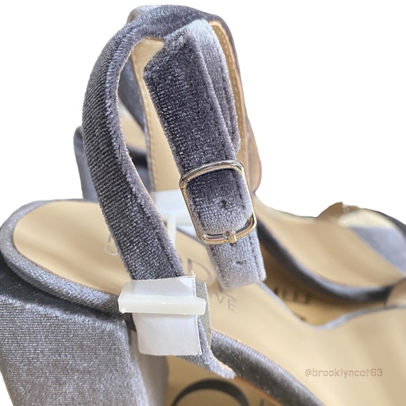 Mode Collective BLOCK PARTY SANDAL Open Toe Heels Velvet Gray 37 - Picture 14 of 15